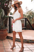 White Lace Spaghetti Strap V Neck Loose Fit Romper