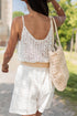 White Lace Spaghetti Strap V Neck Loose Fit Romper