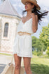 White Lace Spaghetti Strap V Neck Loose Fit Romper