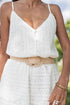 White Lace Spaghetti Strap V Neck Loose Fit Romper