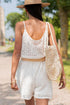 White Lace Spaghetti Strap V Neck Loose Fit Romper