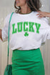 White Lucky Graphic St. Patricks Tee