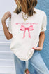 White MAMA Bowknot Graphic Crewneck Tee