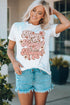 White Mama Flower Leopard Print Short Sleeve Graphic Tee