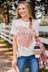 White Mama Flower Leopard Print Short Sleeve Graphic Tee