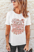 White Mama Flower Leopard Print Short Sleeve Graphic Tee