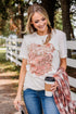 White Mama Flower Leopard Print Short Sleeve Graphic Tee