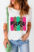 White Mama Leopard Brush Stroke Graphic Print T Shirt