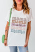 White mama Lettering Printed Crew Neck Tee