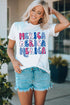 White Merica Flag Element Graphic Tee