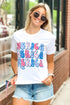 White Merica Flag Element Graphic Tee