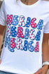 White Merica Flag Element Graphic Tee