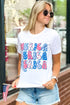 White Merica Flag Element Graphic Tee