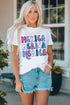 White Merica Flag Element Graphic Tee