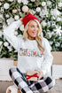 White Merry Christmas Leopard Print Long Sleeve Sweatshirt
