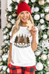 White Merry Christmas Leopard Tree Print Short Sleeve T Shirt