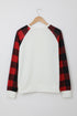 White Merry Christmas Plaid Graphic Print Long Sleeve Sweatshirt