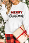 White Merry Christmas Plaid Print Pullover Sweatshirt