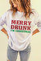 White Merry Drunk Letter Print Oversized Sweatshirt