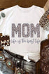 White Mom Life Is The Best Life Leopard Print Graphic T Shirt