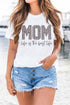 White Mom Life Is The Best Life Leopard Print Graphic T Shirt