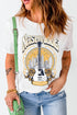 White Music City Nashville Guitar Floral Print Graphic T Shirt