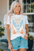 White Nashville 1982 Eagle Graphic Print Casual T Shirt