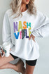 White Nashville Graphic Corded Oversized Sweatshirt
