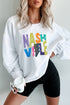 White Nashville Graphic Corded Oversized Sweatshirt