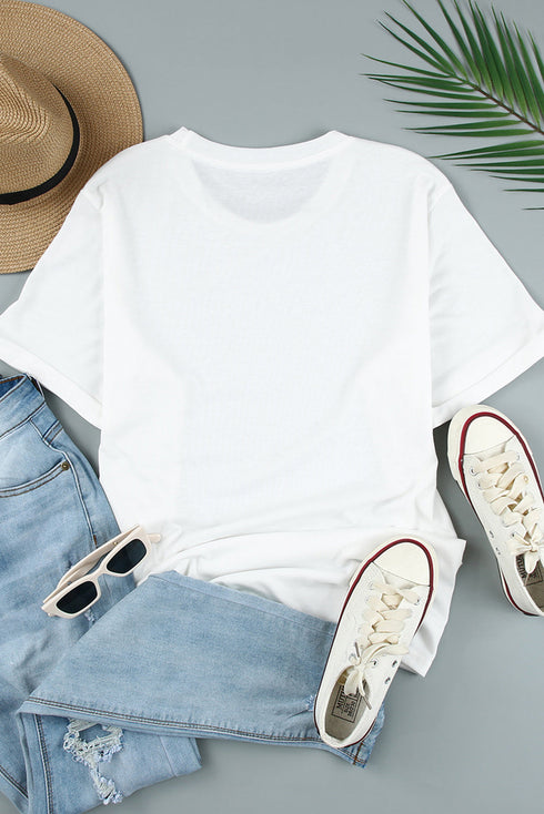 White Nashville Graphic Printed Short Sleeve T Shirt