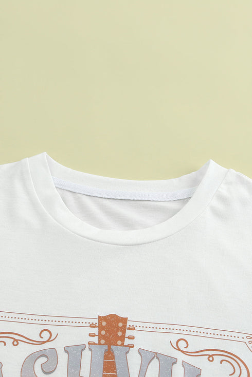 White Nashville Graphic Printed Short Sleeve T Shirt