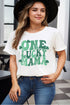 White ONE LUCKY MAMA Clover Printed Crewneck Plus Size T Shirt