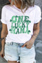 White ONE LUCKY MAMA Clover Printed Crewneck Plus Size T Shirt