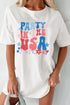 White PARTY IN THE USA Graphic Oversized Tee