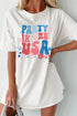 White PARTY IN THE USA Graphic Oversized Tee
