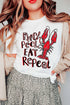 White Pinch Peel Eat Repeat Crawfish Print Crew Neck Tee