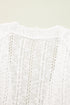White Plus Size Eyelet Knit Open Front Cardigan