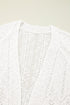 White Plus Size Eyelet Knit Open Front Cardigan