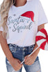 White Santa Squad Graphic Print Short Sleeve T Shirt
