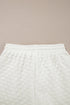 White Solid Color Checkered Texture Short 2pcs Outfit