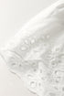 White Solid Color Lace Crochet Eyelets Sleeveless Buttoned Shirt