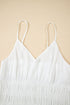 White Spaghetti Straps High Waist Elegant Long Dress