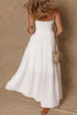 White Spaghetti Straps High Waist Elegant Long Dress