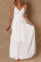 White Spaghetti Straps High Waist Elegant Long Dress
