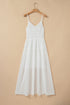 White Spaghetti Straps High Waist Elegant Long Dress