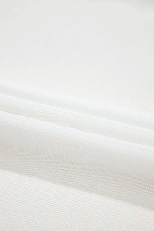 White Spaghetti Straps High Waist Elegant Long Dress