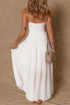 White Spaghetti Straps High Waist Elegant Long Dress