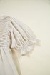 White Textured Ruffled Puff Sleeve Loose Dress