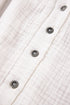 White Textured Short Sleeve Buttons Frayed Blouse