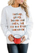 White Thanksgiving Letter Graphic Print Long Sleeve Sweatshirt